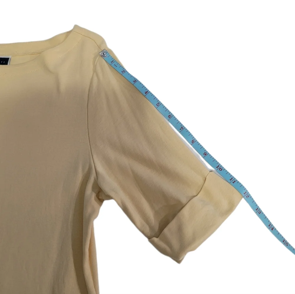 Karen Scott Women's Size Medium Short Sleeve Boat Neck Top Yellow - Picture 5 of 7